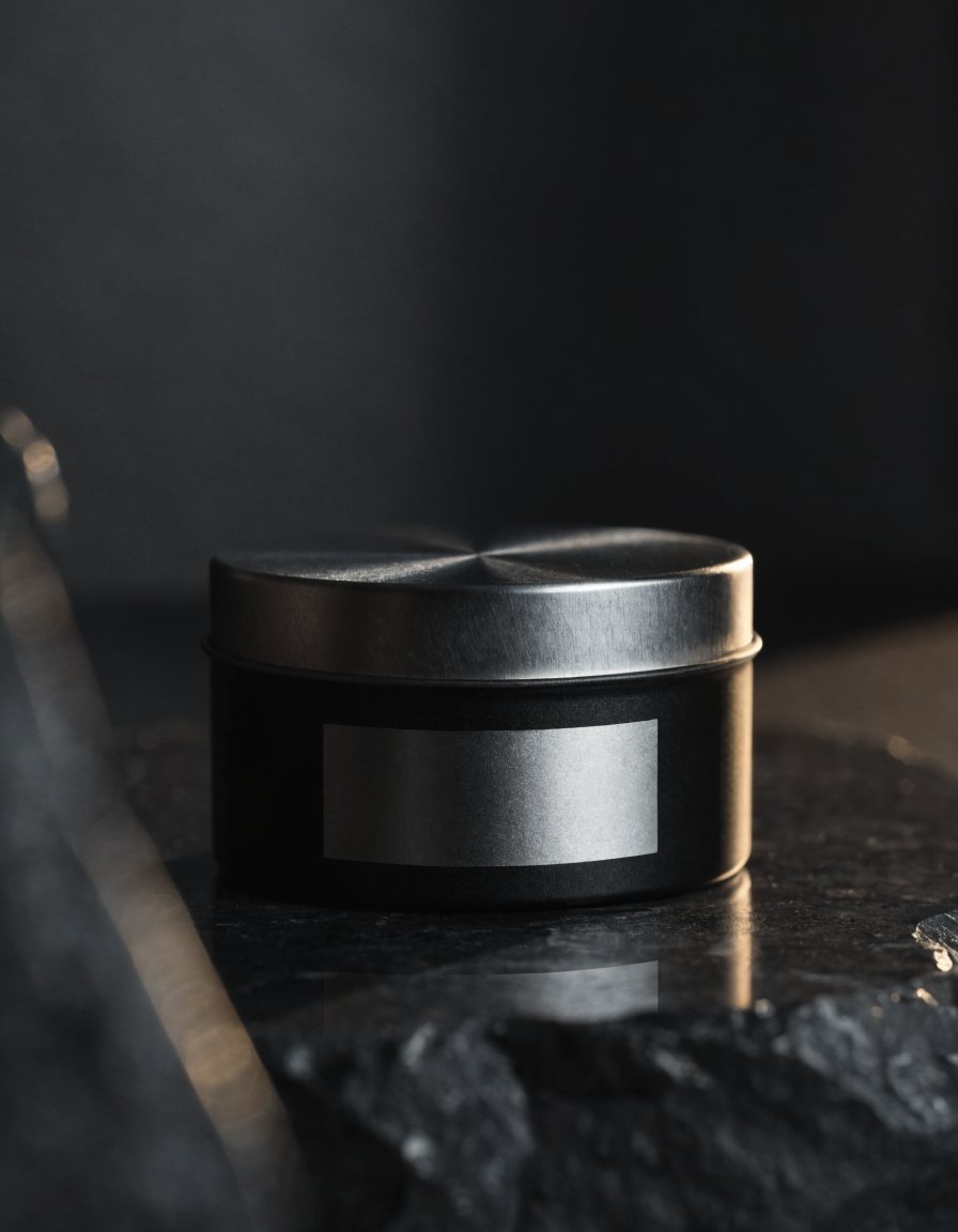 A bespoke Perle Royale caviar tin awaiting your label